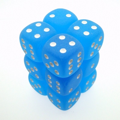12 d6 Dice Chessex FROSTED CARIBBEAN BLUE 27616 Dadi