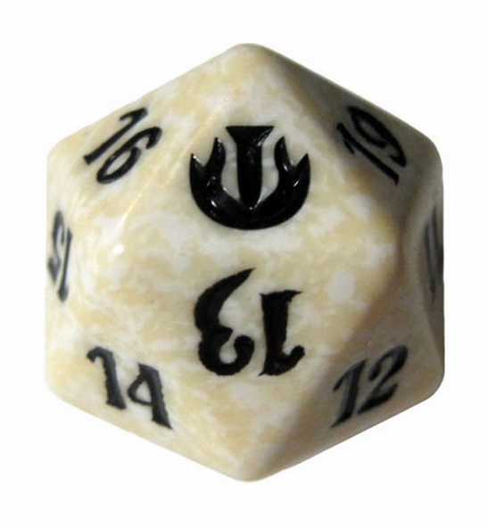 Magic SPINDOWN Dice d20 JOU White Bianco Dado Segna Punti Life Counter immagine 1