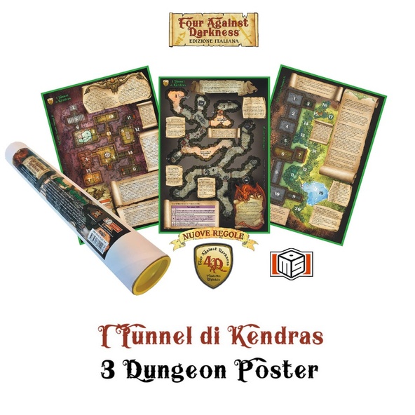 Four Against Darkness: I Tunnel di Kendras - 3 Dungeon Posters immagine 1