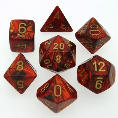7 Dice Chessex SCARAB SCARLET 27414 Dadi