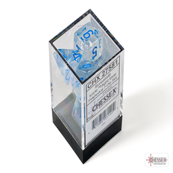 7 Dice Set Chessex BOREALIS Icicle light blue 27581 Dadi