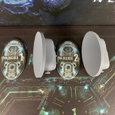 Nemesis: 4x Set Capsule di Salvataggio 3D Escape Pods Token Sci-fi
