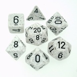 7 Dice Chessex SPECKLED ARTIC CAMO BLACK 25311 Dadi