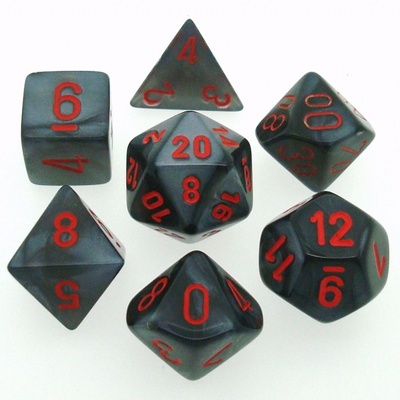 12 d6 Dice Chessex VELVET BLACK RED 27678 Dadi
