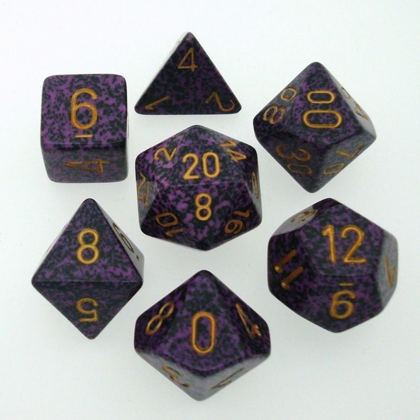 7 Dice Chessex SPECKLED HURRICANE GOLD 25317 Dadi immagine 1