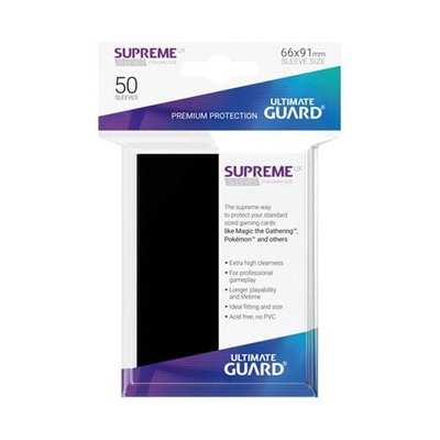 50 Sleeves Ultimate Guard SUPREME UX STANDARD Black Bustine Protettive Nero