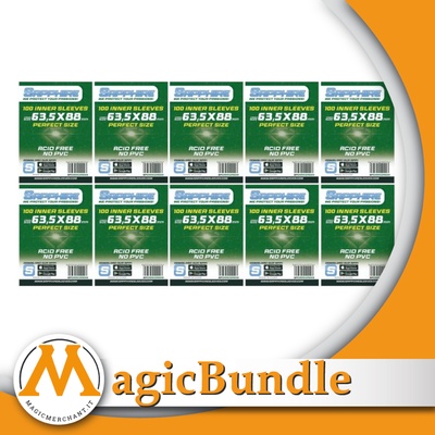 Bundle 10x packs - 100 Sleeves Sapphire DARK GREEN 63,5X88 PERFECT SIZE Bustine Protettive