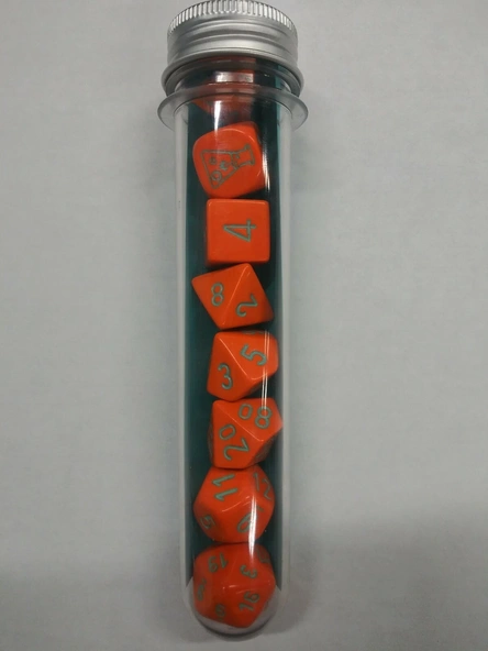 7 Dice Set Chessex LAB DICE HEAVY ORANGE TURQUOISE 30038 Dadi immagine 1