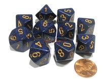 10 d10 Dice Chessex SPECKLED COBALT 25137 Dadi