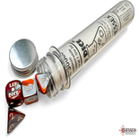 7 Dice Set Chessex LAB DICE GEMINI RED STEEL WHITE 30066 Dadi