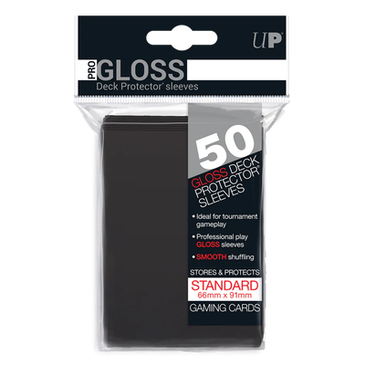 50 Sleeves Ultra PRO GLOSS Standard BLACK Bustine Protettive Nero