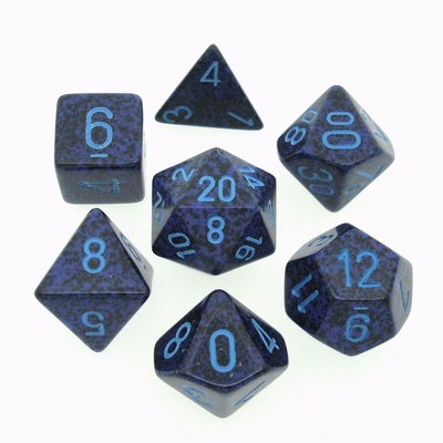 7 Dice Chessex SPECKLED COBALT BLUE 25307 Dadi
