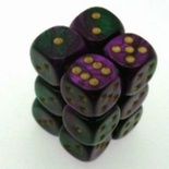 12 d6 Dice Chessex GEMINI PURPLE TEAL 26649 Dadi