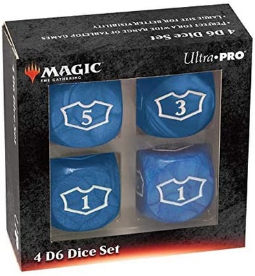 Ultra Pro SET 4 DADI D6 22 mm MANA BLU Blue Magic the  Gathering