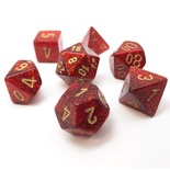 7 Dice Chessex Glitter Polyhedral RUBY 27504 Dadi