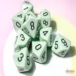 Set d10 Dice Chessex Opaque Pastel GREEN black 25265 Dadi