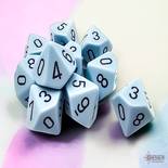 Set d10 Dice Chessex Opaque Pastel BLUE black 25266 Dadi