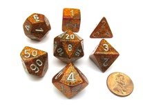 7 Dice Chessex Glitter Polyhedral GOLD 27503 Dadi