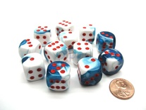 12 d6 Dice Chessex Gemini Polyhedral ASTRAL BLUE 26657 Dadi