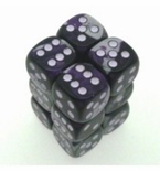 12 d6 Dice Set Chessex GEMINI PURPLE STEEL 26632 Dadi  VIOLA ACCIAIO