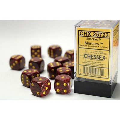 12 d6 Dice Chessex SPECKLED MERCURY 25723 Dadi