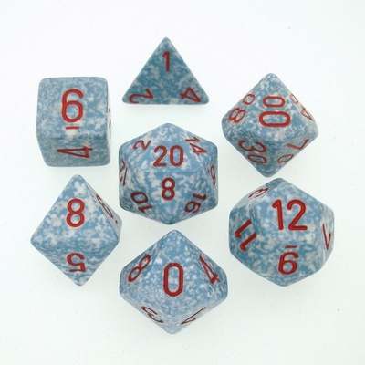 7 Dice Chessex SPECKLED GRANITE RED 25320 Dadi
