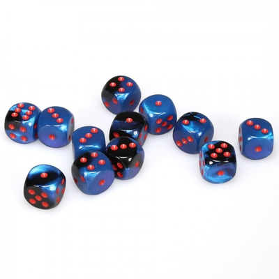 12 d6 Dice Chessex Gemini Polyhedral BLACK STARLIGHT 26658 Dadi