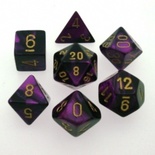 7 Dice Chessex GEMINI BLACK PURPLE Dice NERO VIOLA Dadi 26440