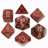 7 Dice Chessex VORTEX BURGUNDY 27434 Dadi