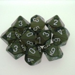 10 d10 Dice Set Chessex TRANSLUCENT SMOKE white 23208 Dadi TRASPARENTI FUMO bianco