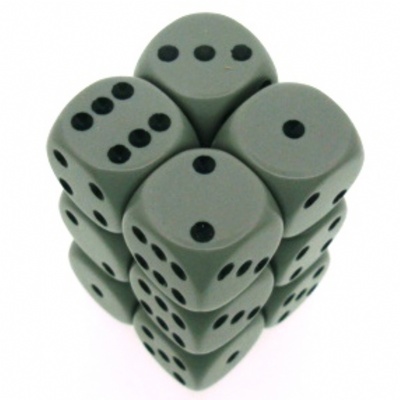 12 d6 Dice Chessex OPAQUE GRIGIO GREY 25610 Dadi