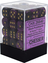 36 d6 Dice Chessex Gemini BLACK PURPLE Dadi 26840 NERO VIOLA