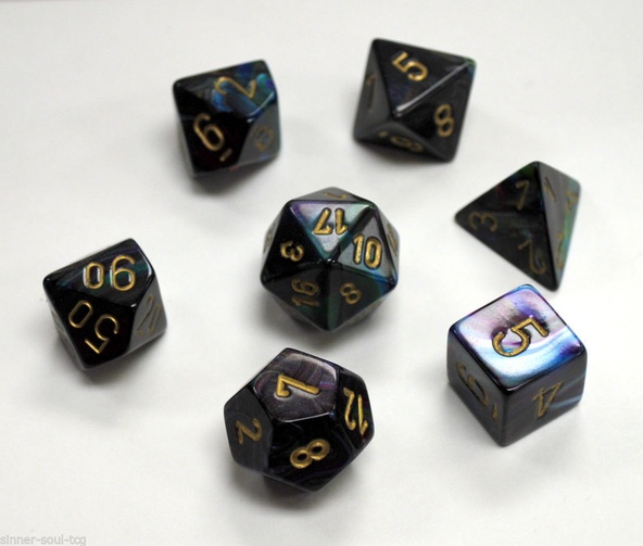 7 Die Set Chessex FESTIVE RIO yellow Dice RIO giallo Dadi Dado 27449 immagine 1