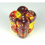 12 d6 Dice Chessex GEMINI RED YELLOW 26650 Dadi