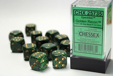 12 d6 Dice Chessex SPECKLED GOLDEN RECON 25735 Dadi