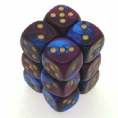 12 d6 Dice Chessex GEMINI BLUE PURPLE 26628 Dadi